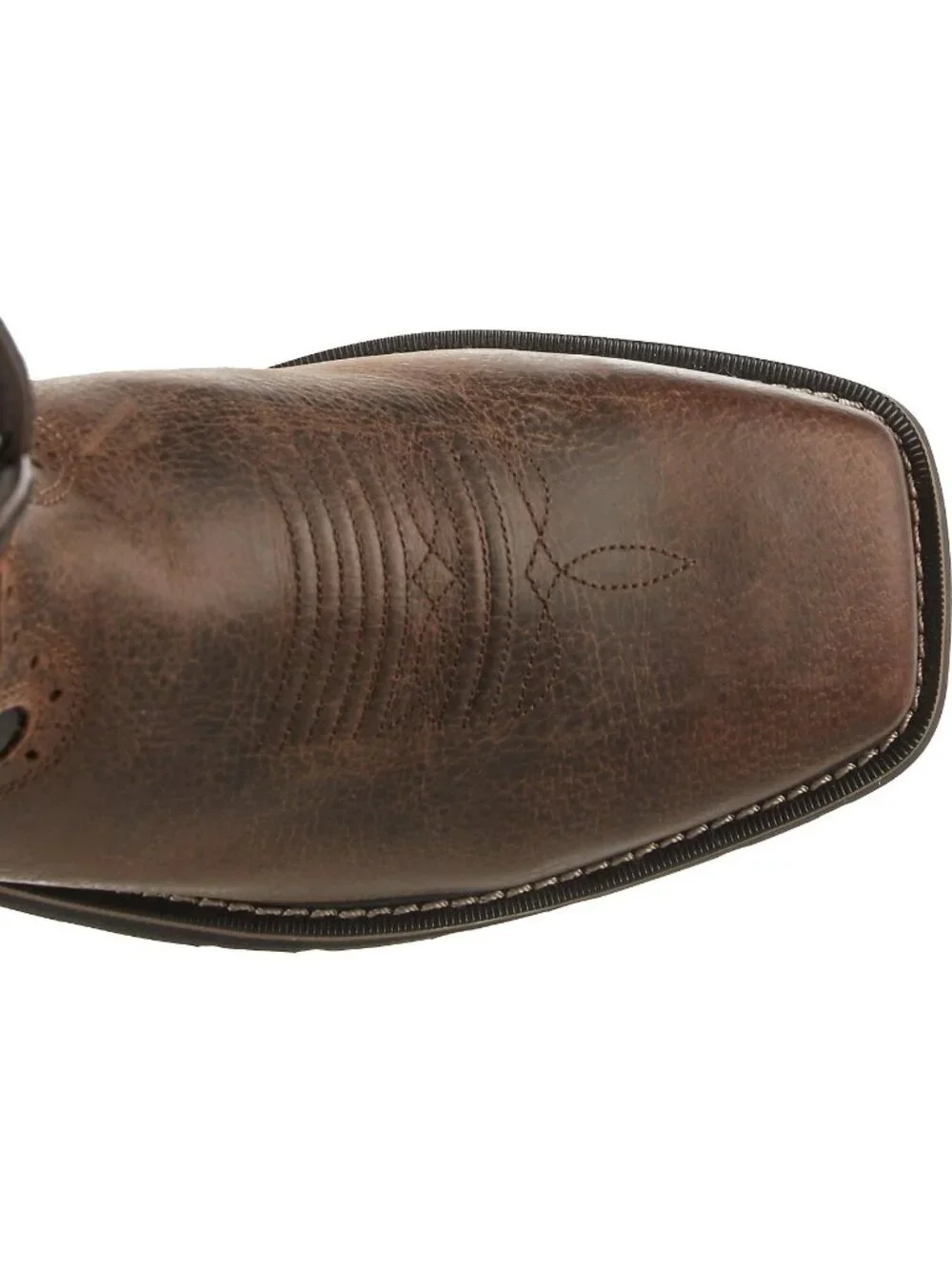 Justin Waxy Brown Water Buffalo Square Toe Cowboy Boots Men's 8 EE New